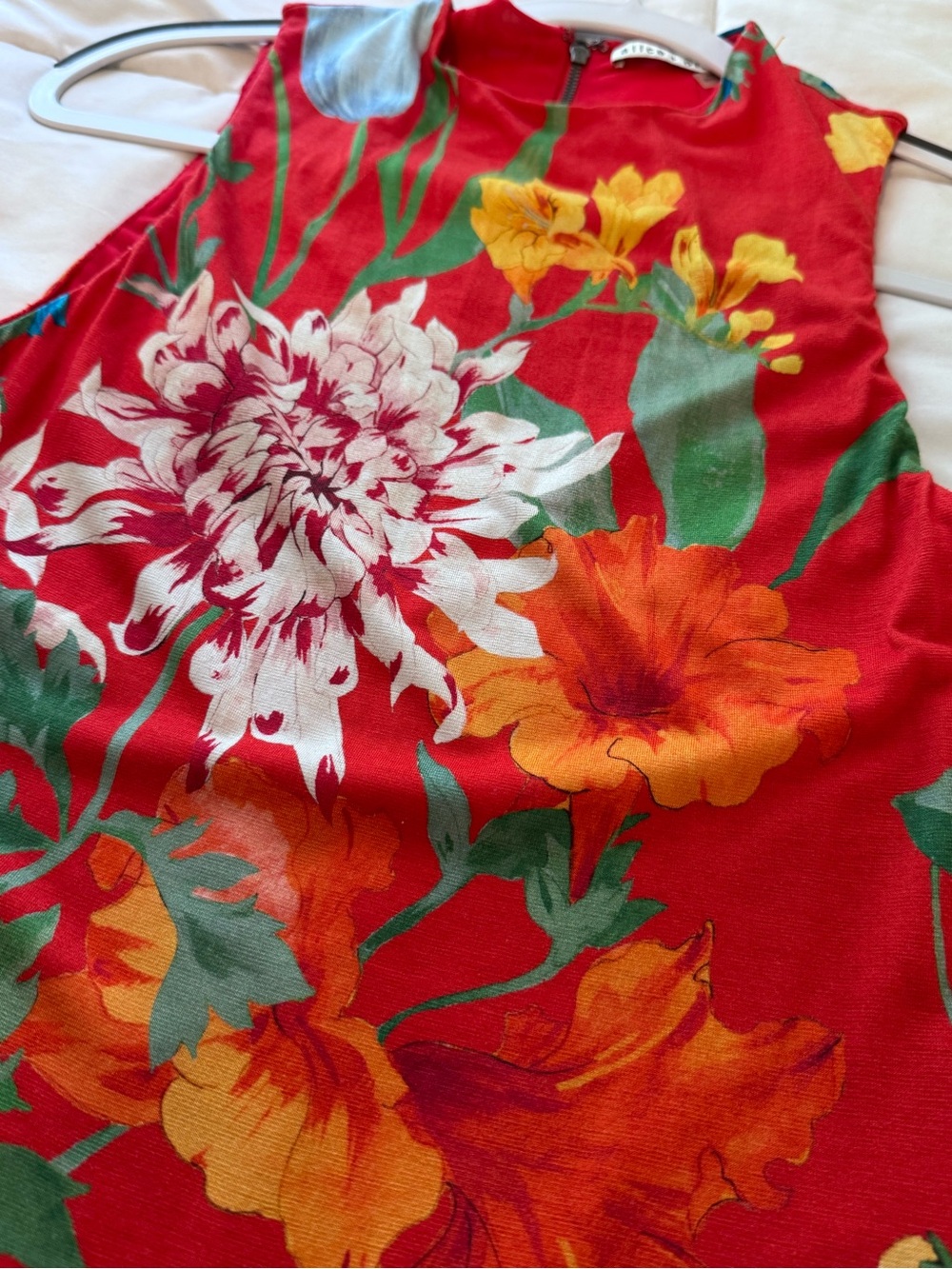 Alice + Olivia Delora Floral Print Midi Sheath Dress Bodycon Sleeveless Size 4 - Picture 13 of 13